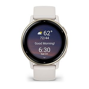 Garmin Vivoactive 5 Smart Watch 30.4 mm Cream Gold Aluminum, Ivory Case and Silicone Band - Image 4