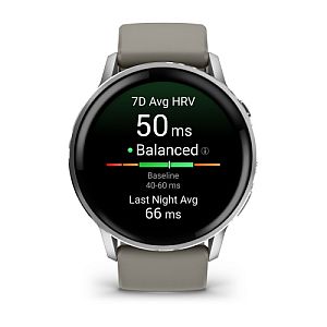 Garmin Venu 4 Smart Watch 45 mm Silver / Silver Gray Silicone Band - Image 2