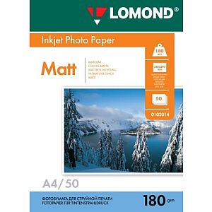Lomond Photo Inkjet Paper Matte 180 g/m2 A4, 50 sheets