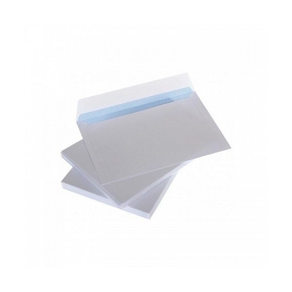 img225205 Envelopes with stripe C6 114x162 mm, white 75g x 50 pcs - Image 1