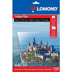Lomond PET Film for inkjet printers Clear A4, 50 sheets