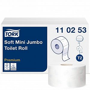 Туалетная бумага Tork PREMIUM MINI JUMBO T2 110253, 2 сл., 9,7 см х 170 м, белая, 12 шт. - Image 2