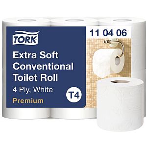 Toilet paper Tork Premium Extra Soft Conventional T4, 4 layers, 9.7cm x 19.1m, 6 pcs/pack