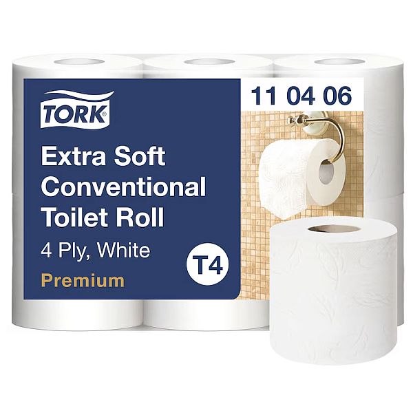 img47063 Toilet paper Tork Premium Extra Soft Conventional T4, 4 layers, 9.7cm x 19.1m, 6 pcs/pack - Image 1