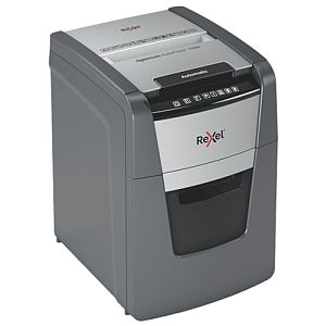 Rexel Optimum AutoFeed+ 100M Paper Shredder, Micro-cut shredding 2x15mm P-5 34L 55dB, Grey/Black - Image 3