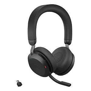 Jabra Evolve2 75 UC Link 380c Wireless Headset, Bluetooth, USB-C, Charging Stand, Black - Image 3