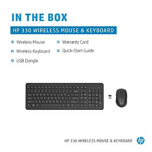 HP 330 Combo Wireless Keyboard + Mouse RF Wireless, US Int, Black - Image 4