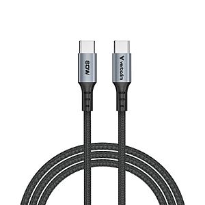 Verbatim 31845 Sync and Charge Cable USB-C to USB-C 60W 480Mbps 120cm, Grey/Black