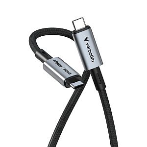 Verbatim 31847 Sync and Charge Cable USB-C to USB-C 240W 40Gbps 120cm, Grey/Black - Image 2