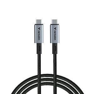 Verbatim 31847 Sync and Charge Cable USB-C to USB-C 240W 40Gbps 120cm, Grey/Black