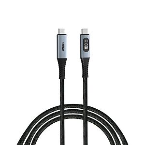 Verbatim 31848 Sync and Charge Cable USB-C to USB-C 100W 480Mbps 120cm, Power Display, Grey/Black