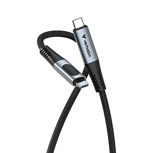 Verbatim 31848 Sync and Charge Cable USB-C to USB-C 100W 480Mbps 120cm, Power Display, Grey/Black - Image 2