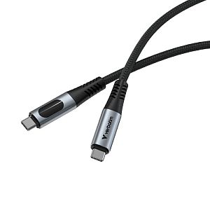 Verbatim 31849 Sync and Charge Cable USB-C to USB-C 240W 40Gbps 120cm, Power Display, Grey/Black - Image 3