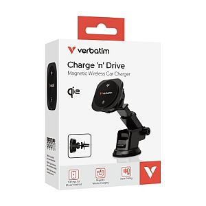 Verbatim 31861 Charge 'n' Drive Qi2 Magnetic Wireless Car Charger, Black - Image 2