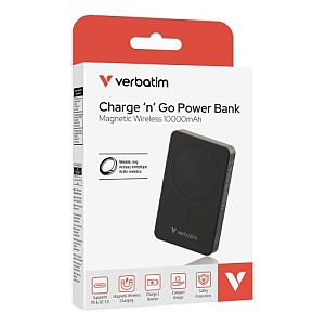 Verbatim 32227 Charge 'n' Go Essentials Magnetic Wireless Power Bank 10000mAh, Black - Image 3