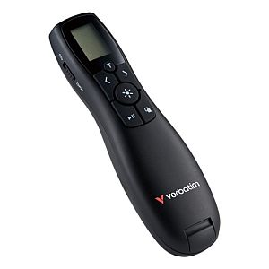 Verbatim 32364 Keynote Wireless Presenter with LCD Display and Red Laser Pointer, Black