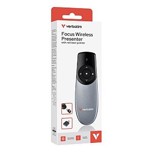 Verbatim 32365 Focus Wireless Presenter with Red Laser Pointer, Grey/Black - Image 4