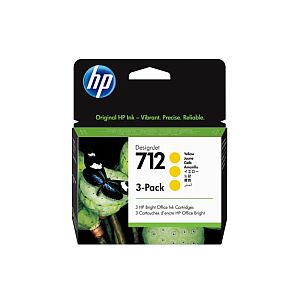 HP 712 3-pack (3ED79A) Ink Cartridge, Yellow - Image 2