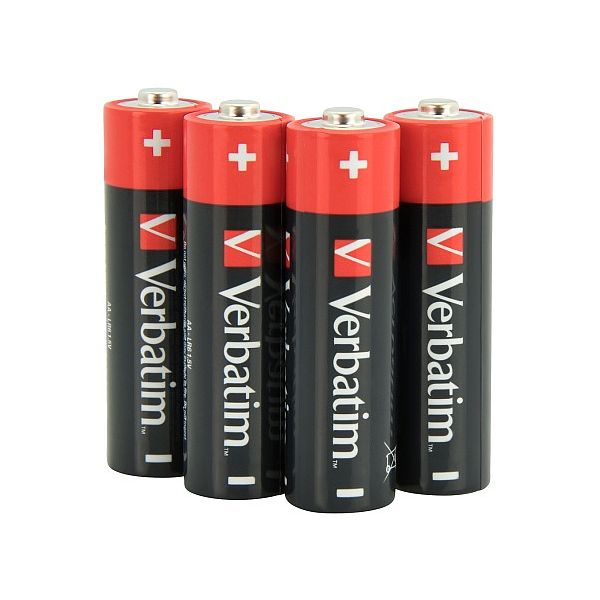 img546926 Verbatim 49501 Alkaline Batteries AA LR6 (4 pcs/Pack) - Image 1