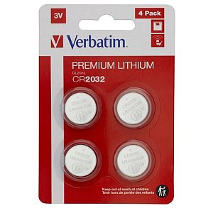 Verbatim 49533 Lithium Batteries CR2032 3V (4 pcs/Pack)