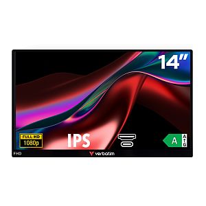 Verbatim 49590 Portable Monitor LIGHT 14'' IPS FHD 1920x1080 6ms 250cd/m2 60Hz, Black