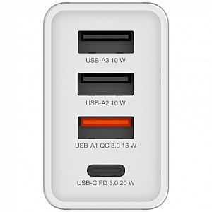Verbatim 49701 USB Charger 30W 4-Port USB-A, USB-C, EU Plug, White - Image 2