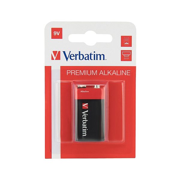 img426759 Verbatim 49924 Alkaline Battery 9V (Hangcard) (1 pc/Pack) - Image 1
