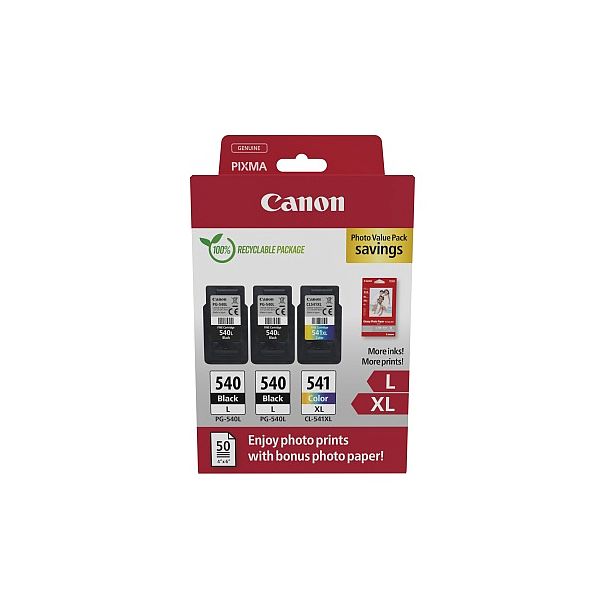 img809070 Canon PG-540L/CL-541XL (5224B015) Photo value pack Ink Cartridge Multipack, BK/CMY - Image 1