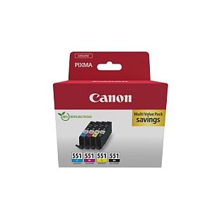 Canon CLI-551 (6509B016) Ink Cartridge Multipack, C/M/Y/BK