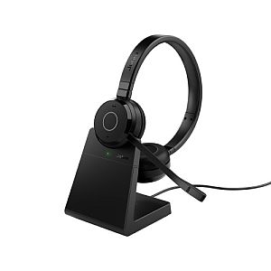 Jabra Evolve 65 TE MS Stereo Link390a Wireless Headset, Bluetooth, USB-A, Charging Stand, Black - Image 2