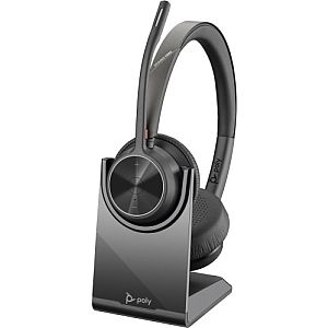 Poly Voyager 4320 UC Stereo Wireless Headset, Bluetooth, USB-A,+BT700 dongle, +Charging Stand, Black - Image 2