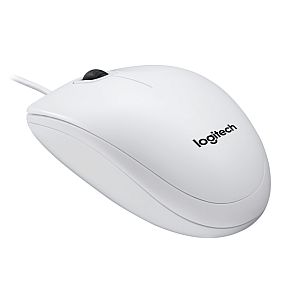 Logitech B100 Wired Mouse, USB Type-A, Optical, 800 DPI, White