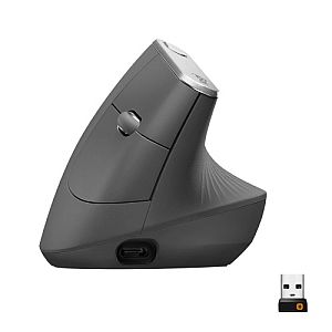 Logitech MX Vertical Ergonomic Wireless Mouse RF Wireless+Bluetooth, 4000 DPI, Graphite - Image 2