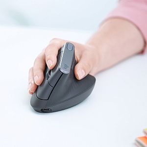 Logitech MX Vertical Ergonomic Wireless Mouse RF Wireless+Bluetooth, 4000 DPI, Graphite - Image 3
