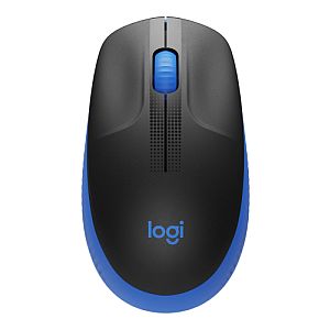 Logitech M190 Full-Size Wireless Mouse, RF Wireless, 1000 DPI, Blue