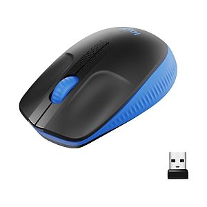 Logitech M190 Full-Size Wireless Mouse, RF Wireless, 1000 DPI, Blue - Image 3