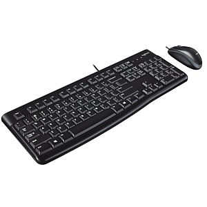 Logitech MK120 Combo Wired Keyboard + Mouse, USB, US Int, Black