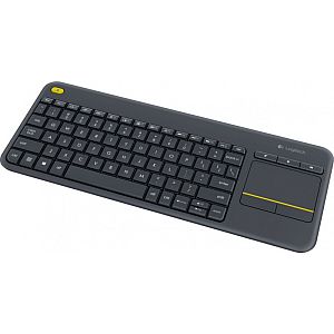 Logitech K400 Plus Touch Wireless Keyboard, RF Wireless, US, Black