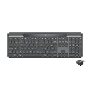 Logitech Signature Slim Solar+ K980 for Business Wireless Keyboard, RF+Bluetooth, US Int, Graphite