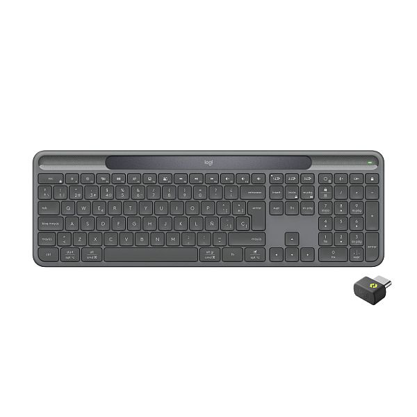 img331766 Logitech Signature Slim Solar+ K980 for Business Wireless Keyboard, RF+Bluetooth, US Int, Graphite - Image 1