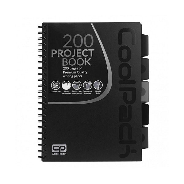 Spiral note book A4 Coolpack Black - Image 1
