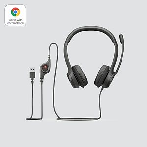 Logitech H390 USB Wired Headset, USB Type-A, Black - Image 2