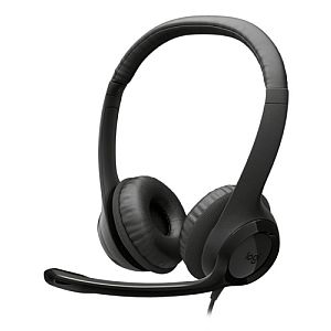 Logitech H390 Wired Headset, USB-C, Black