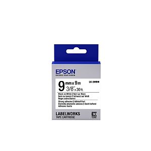 Epson LK-3WBW (C53S653007) Label Tape Cartridge, Strong Adhesive, Black on White 9mm, 9m - Image 3