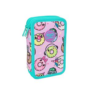 Double decker school pencil case with equipment Coolpack Jumper 2 Happy donuts