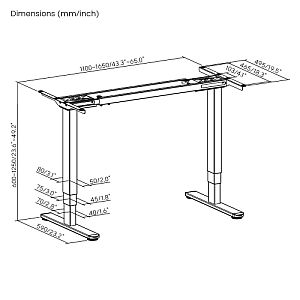 Adjustable Height Table Frame Up Up Bjorn II, Gray - Image 2