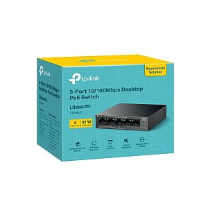 TP-Link LiteWave LS105LP 5-Port 10/100Mbps Desktop Switch with 4-Port PoE - Image 4
