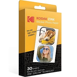 Kodak ZINK 2x3'' 50x76 mm 30 Sheets Pre-Cut Sticker Photo Paper