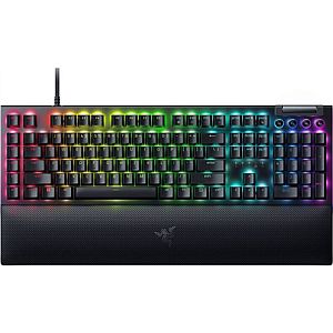 Razer BlackWidow V4 Wired Gaming keyboard, RGB LED, USB QWERTY, US, Yellow Switch, Black