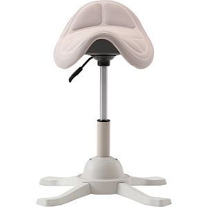 Up Up Toronto ergonomic balance stool White, Ivory fabric, longer gas lift - Image 2
